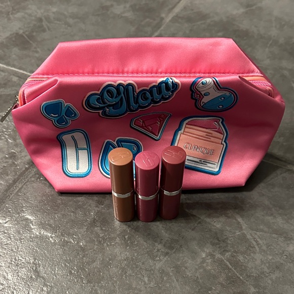 Clinique Other - Clinique Lipstick Trio with Pink Bag